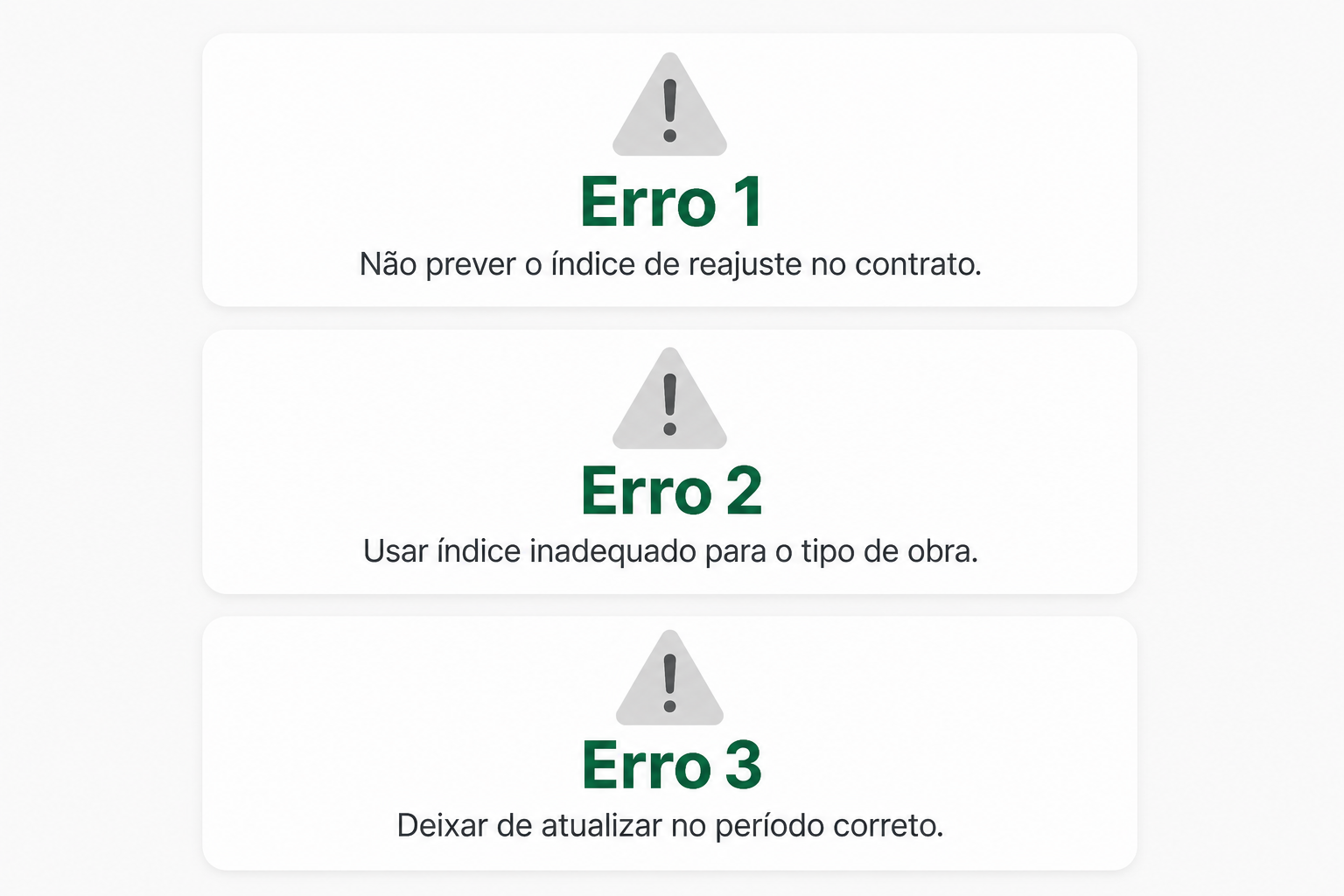 Cláusula de reajuste em contrato de obra: checklist visual dos 3 erros mais comuns ao redigir a cláusula